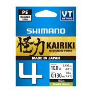 Shimano Kairiki 4 flettesnøre 0,13 mm i moss green, 150 meter