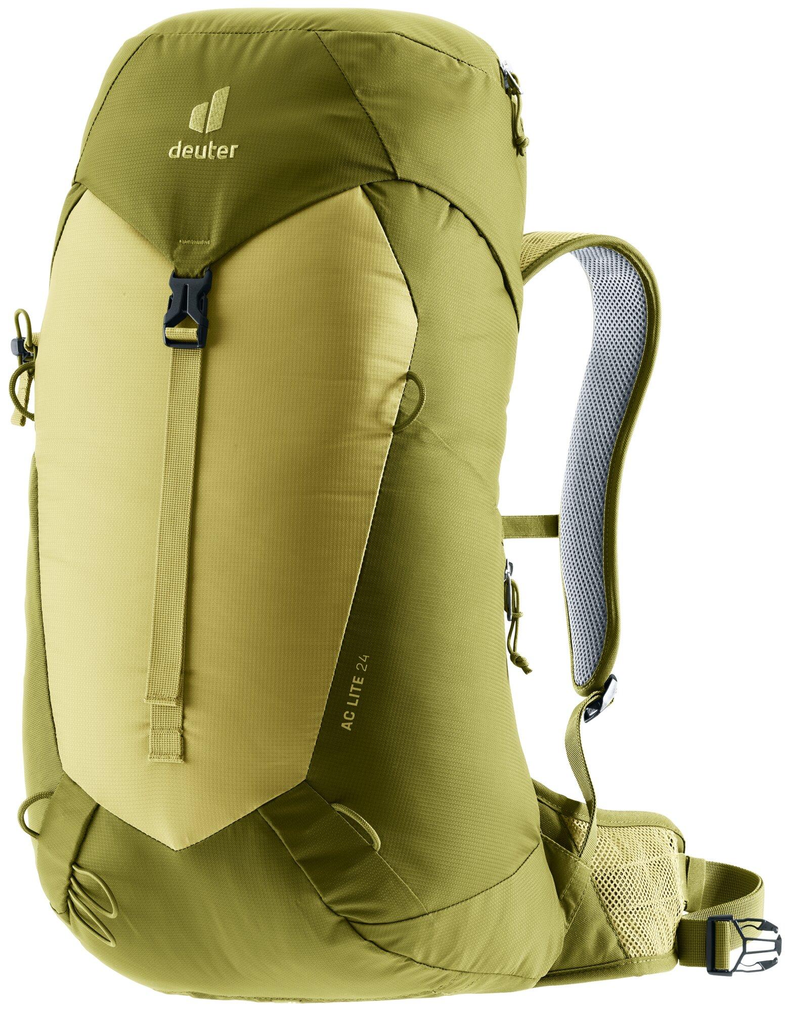 Deuter AC Lite 24 herresekk i grønn og blå farge sett bakfra