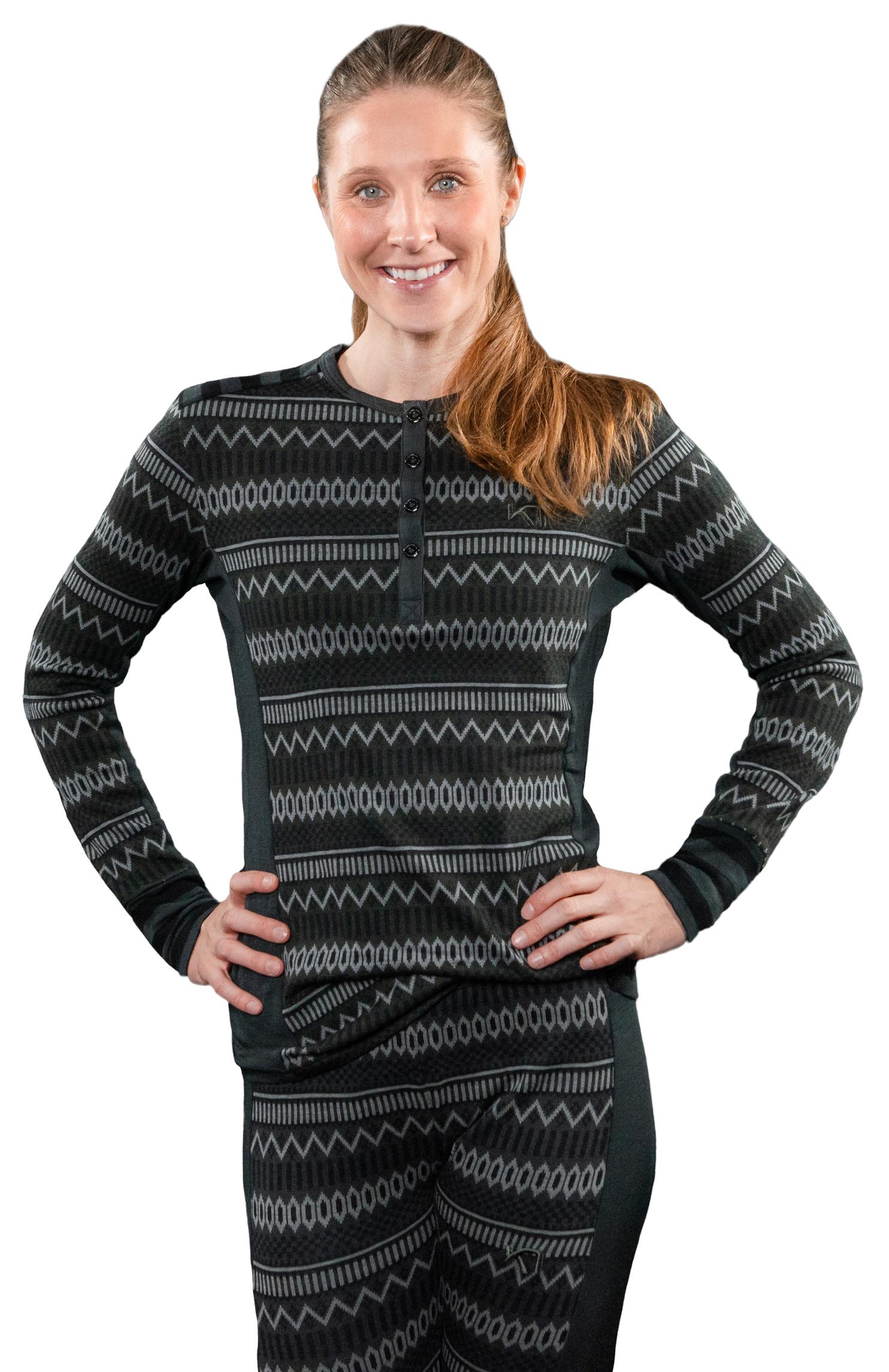 Kari Traa Åkle Long Sleeve merinoull-trøye i mørkegrå, dame