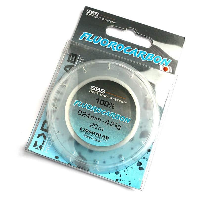 Darts SBS Fluorocarbon med etikett for 0,24 mm, 4,2 kg og 20 meter