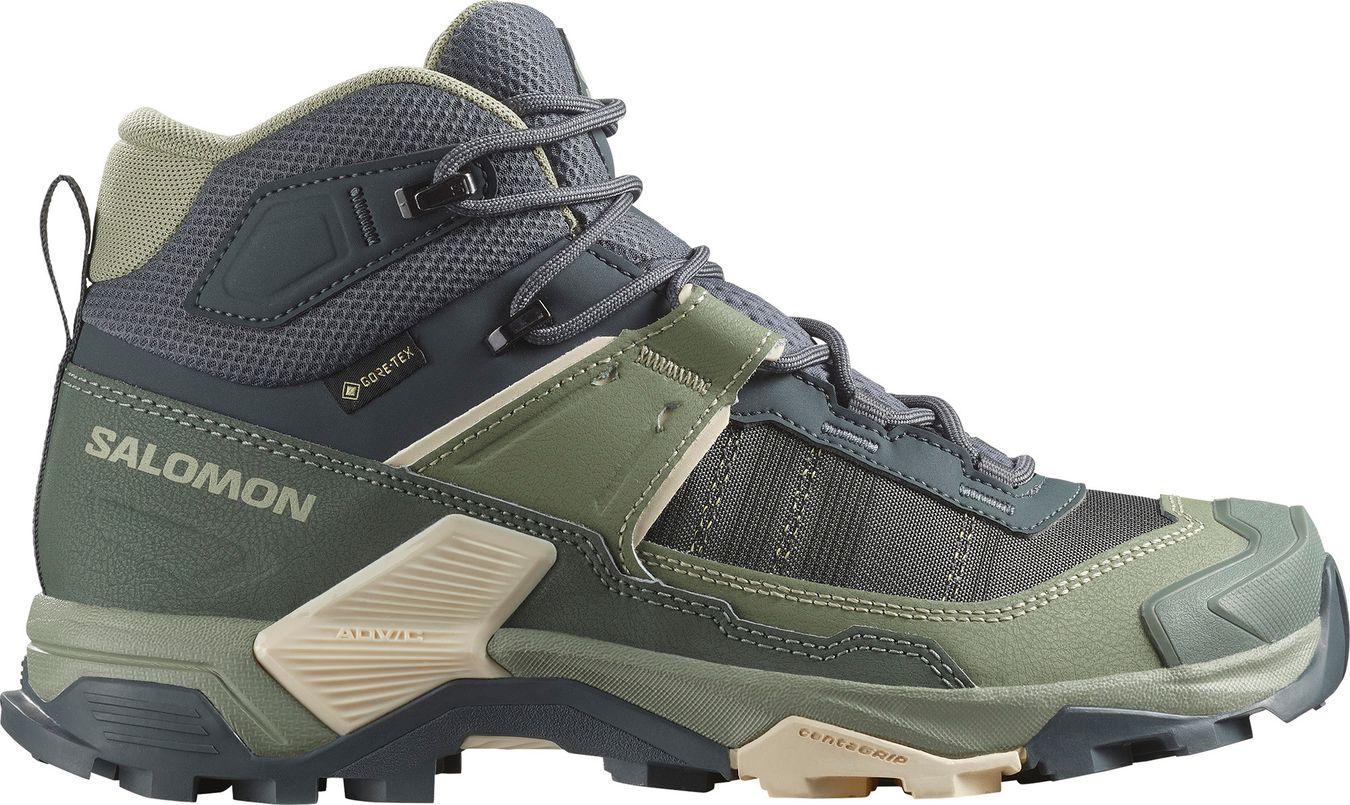 Salomon X Ultra 5 Mid GTX dame tursko i grå og fersken farge